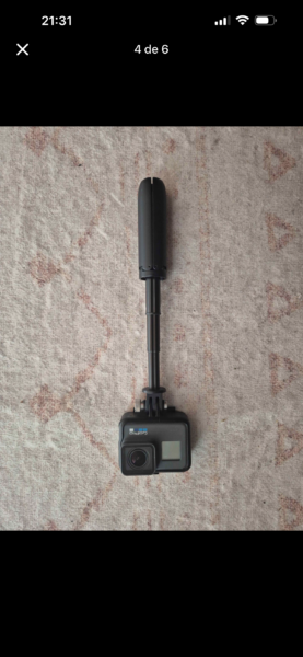 GoPro Hero 6 w/ GoPro branded selfie stick/stand, one battery, and memory card. 80$