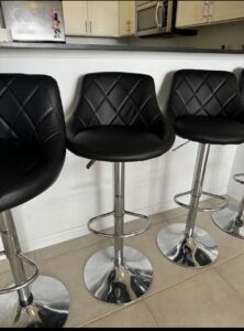 4 Black Leather Barstools $40