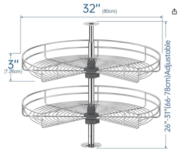 Lazy Susan cromado en forma de "D" de 32 pulgadas $245